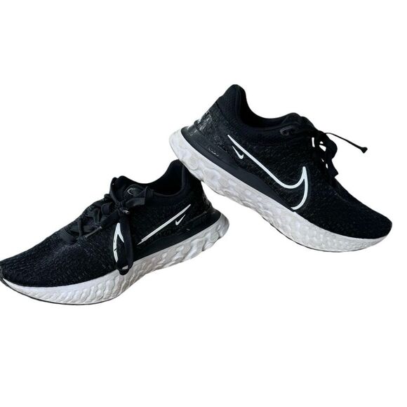 Nike React Infinity Run Flyknit 3 Black & White Running Shoes Sneakers. - Picture 4 of 8